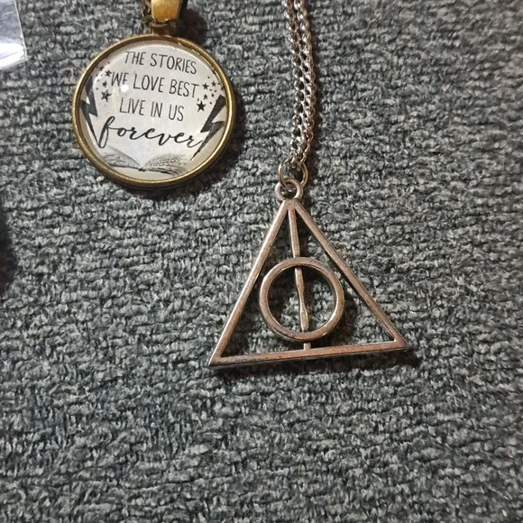 Harry Potter time turner key chain metal feather bookmark necklace bundle set - Picture 5 of 6